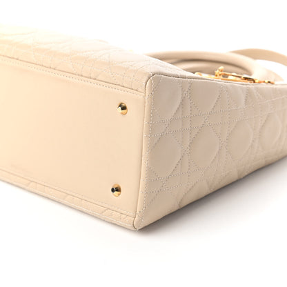 Christian Dior Lambskin Cannage Medium Lady Dior Light Beige 7 of 11