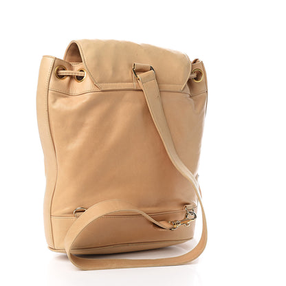 Chanel Lambskin Drawstring Sling Backpack Beige 4 of 16