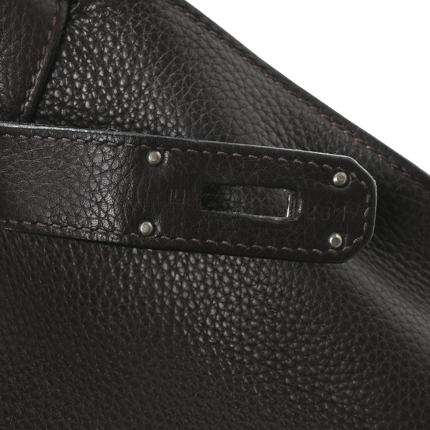 Hermes Taurillon Clemence Jypsiere 37 Chocolate 7 of 10