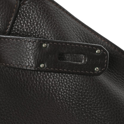 Hermes Taurillon Clemence Jypsiere 37 Chocolate 7 of 10