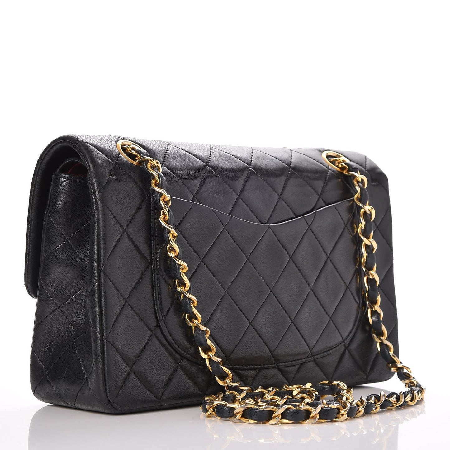 Lambskin Quilted Small Double Flap Black