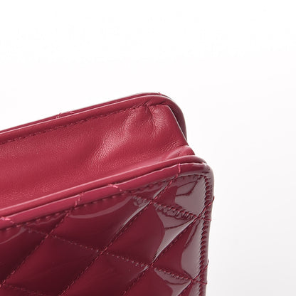 Chanel Patent Quilted Brilliant Wallet On Chain WOC Dark Pink 6 of 10