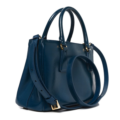Prada Saffiano Vernice Mini Galleria Double Zip Tote Inchiostro 2 of 9