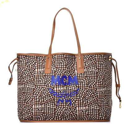 MCM Visetos Large Liz Reversible Shopper Tote Cognac 3 of 15
