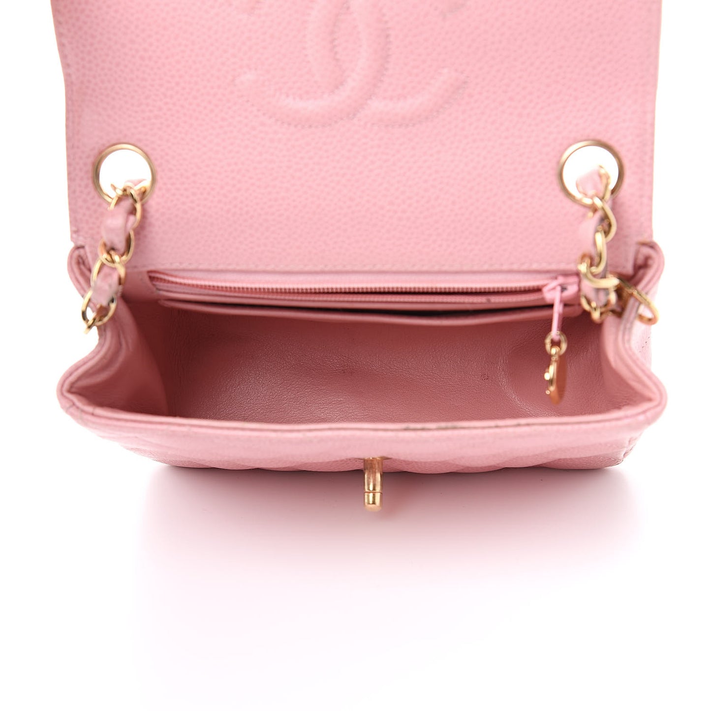 Caviar Quilted Mini Square Flap Pink