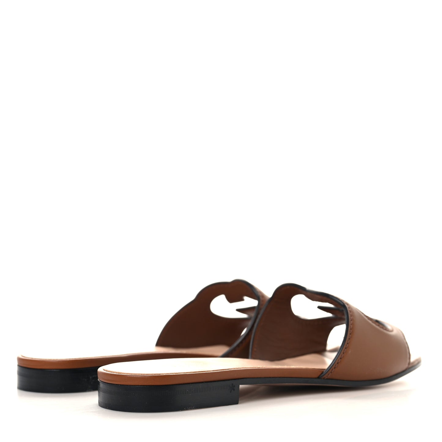 Cosmos Softy Calfskin Interlocking G Cut Out Slide Sandals 38 Cuir