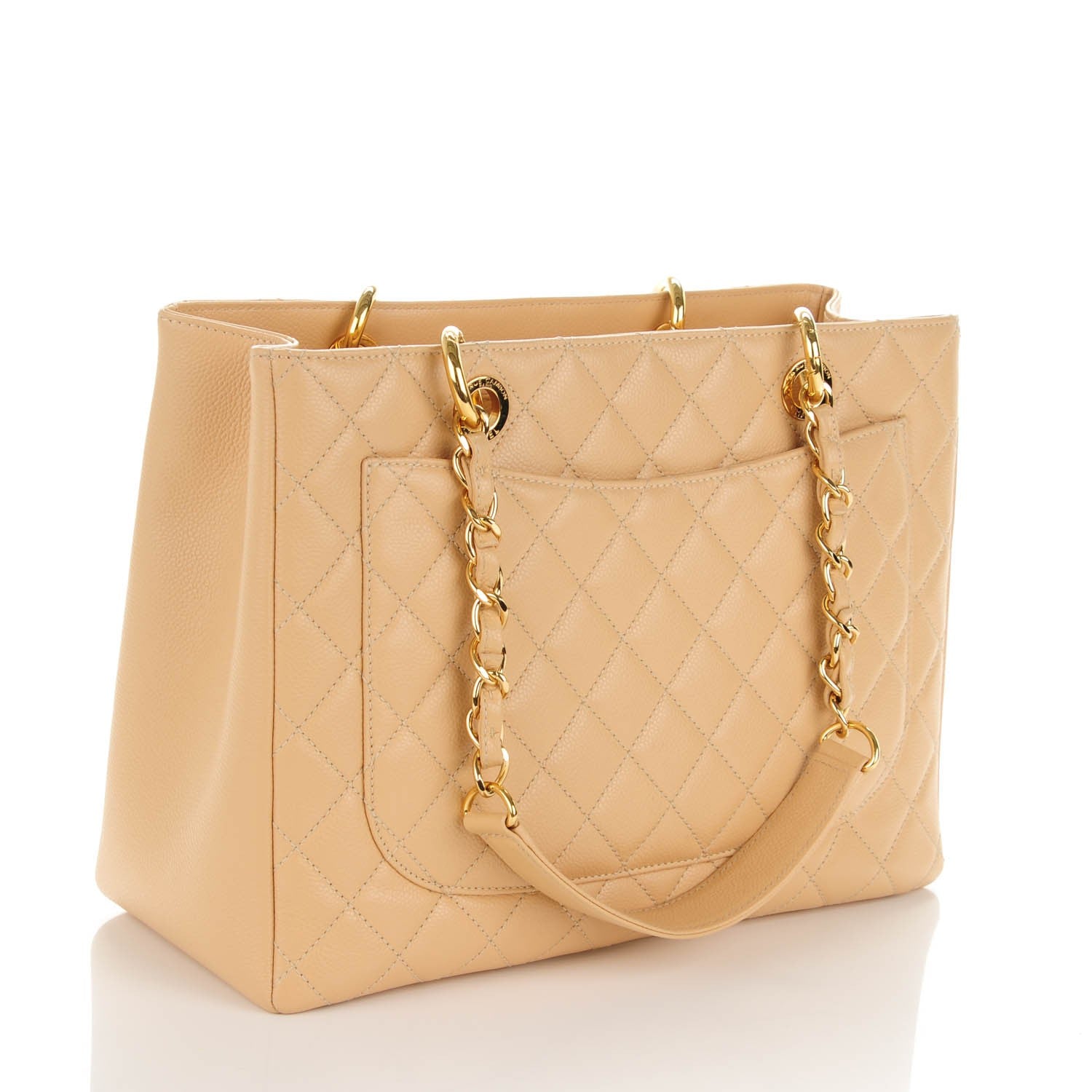 Chanel Caviar Quilted Grand Shopping Tote GST Beige Clair 3 of 8
