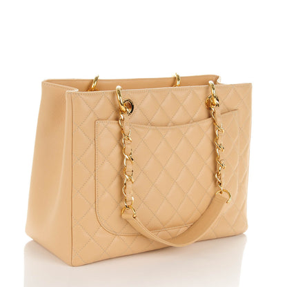 Chanel Caviar Quilted Grand Shopping Tote GST Beige Clair 3 of 8