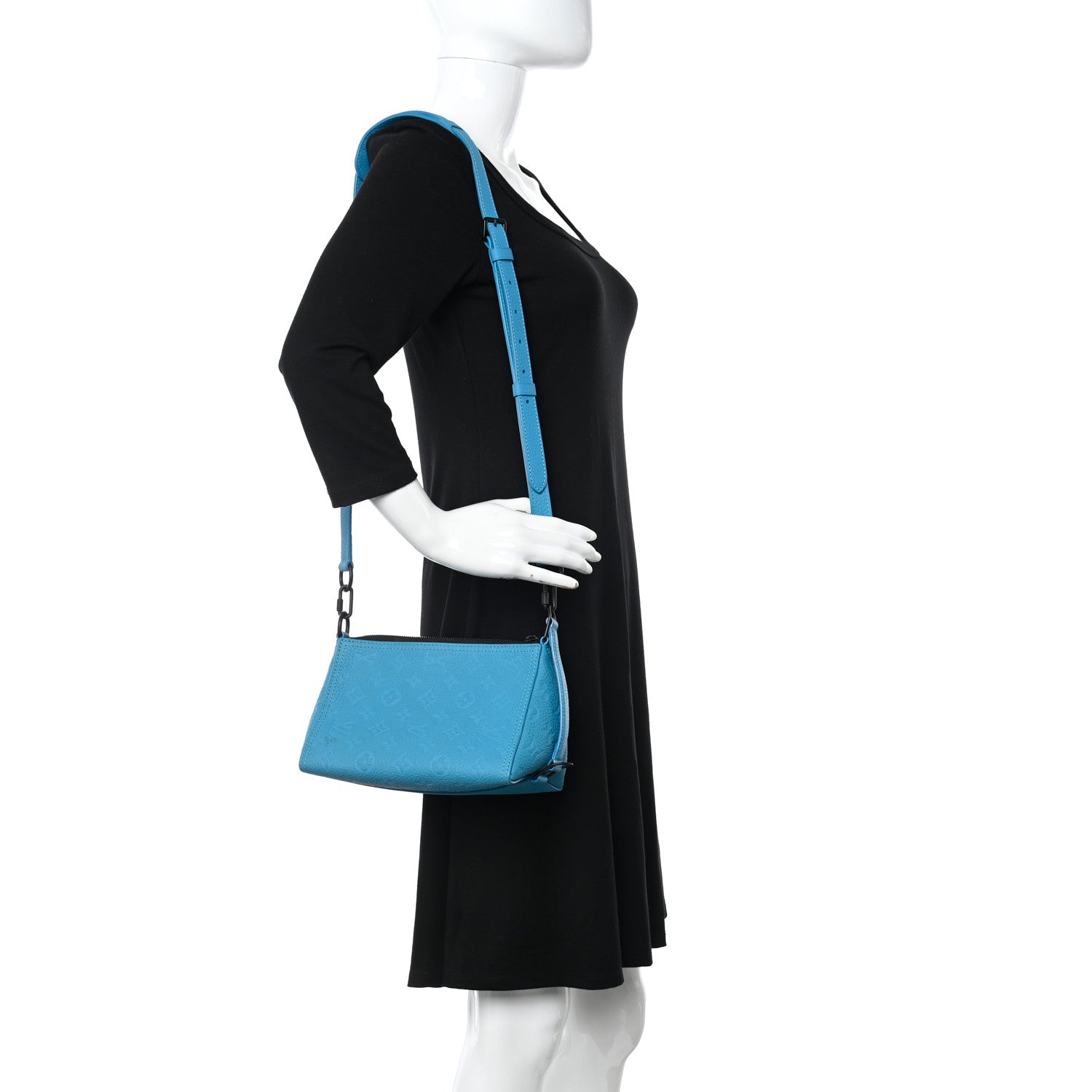 Louis Vuitton Taurillon Monogram Triangle Messenger Turquoise 3 of 11