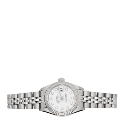 Rolex Stainless Steel 18K White Gold Diamond 26mm Oyster Perpetual Datejust Watch Silver 79174 2 of 4