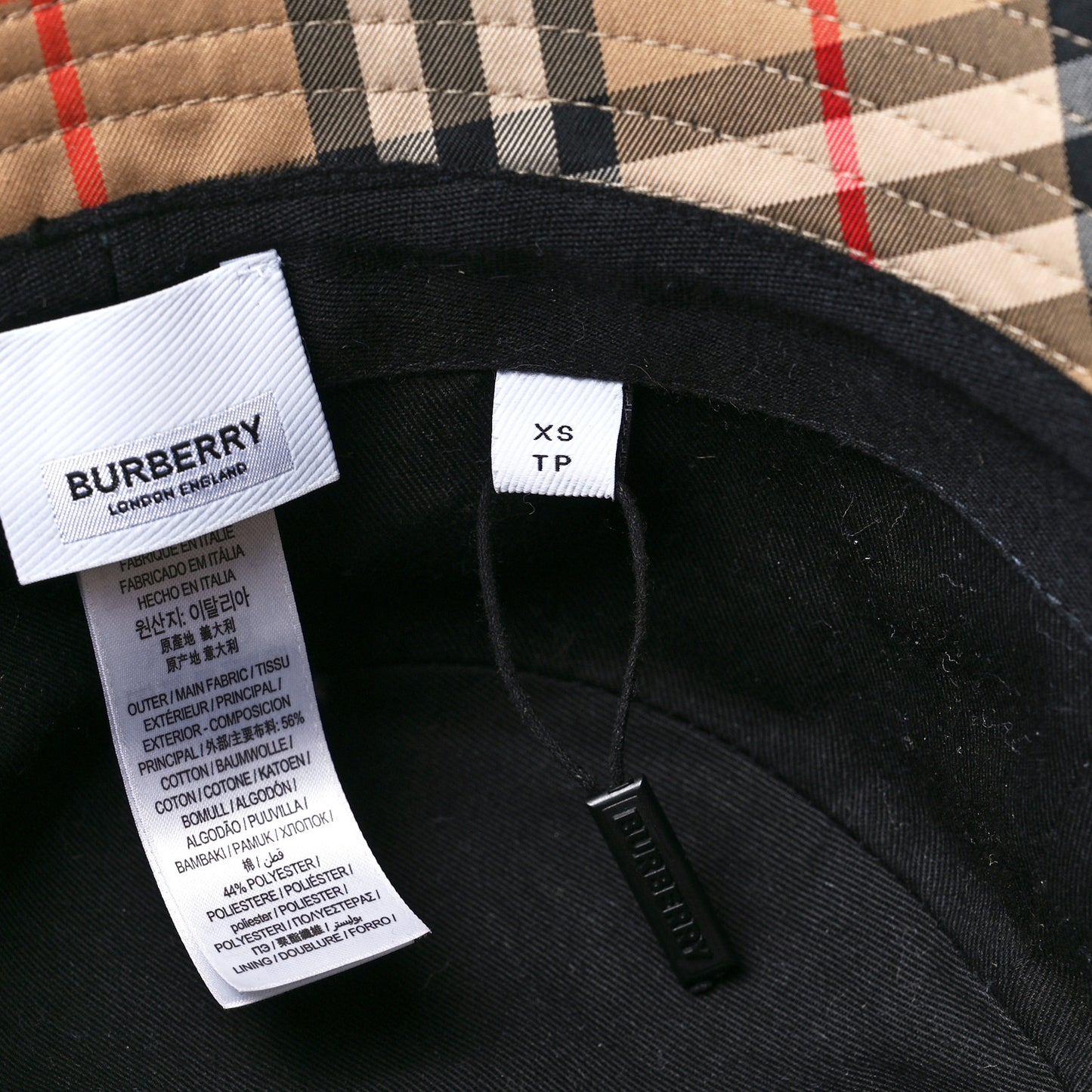 Technical Cotton Vintage Check Bucket Hat XS Archive Beige