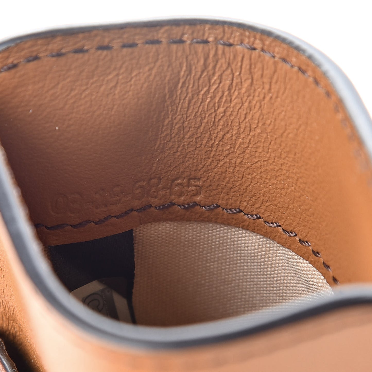 Calfskin Lizard Embossed Walden Card Holder Classic Tobacco