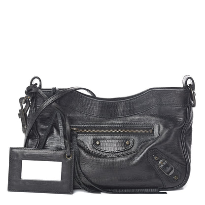 Balenciaga Agneau Classic Hardware Lizard Embossed Hip Black 1 of 10