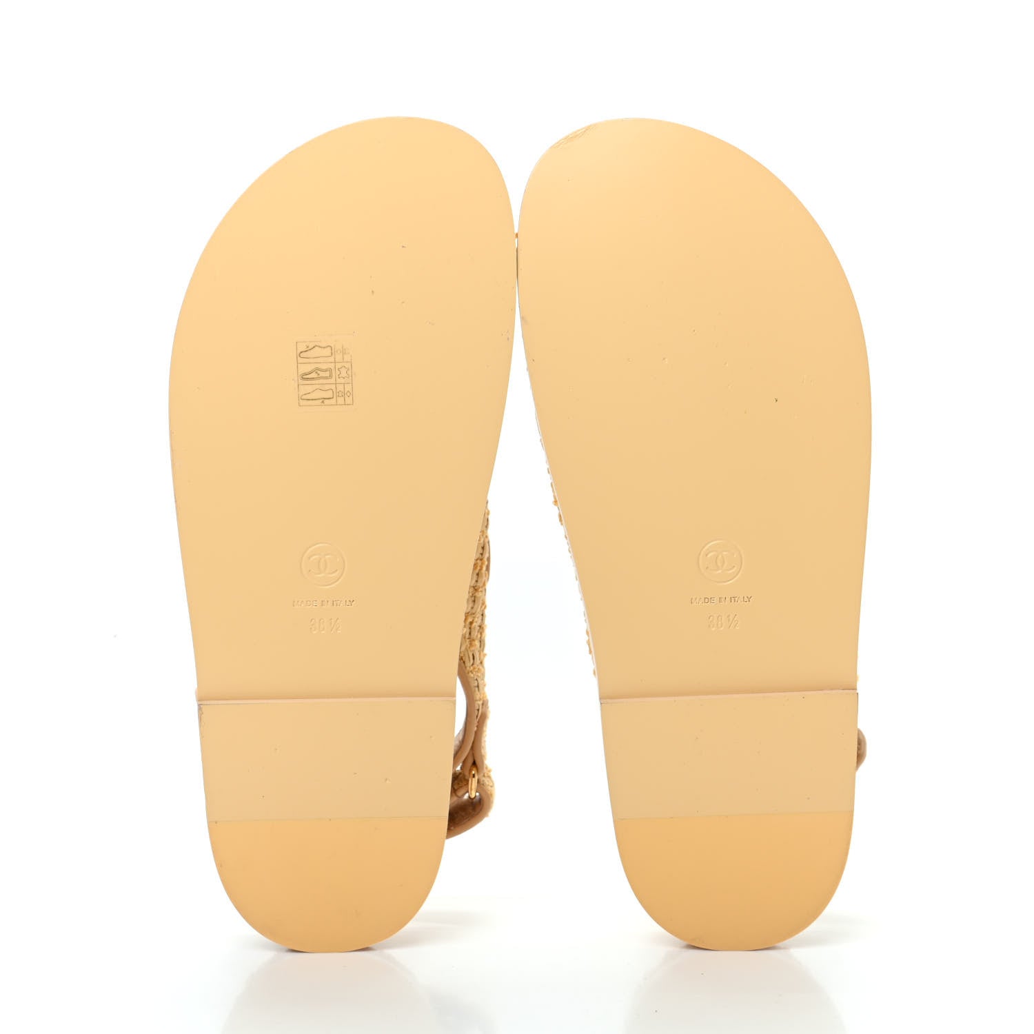 Chanel Braided Fabric Velcro Dad Sandals 38.5 Beige 6 of 11