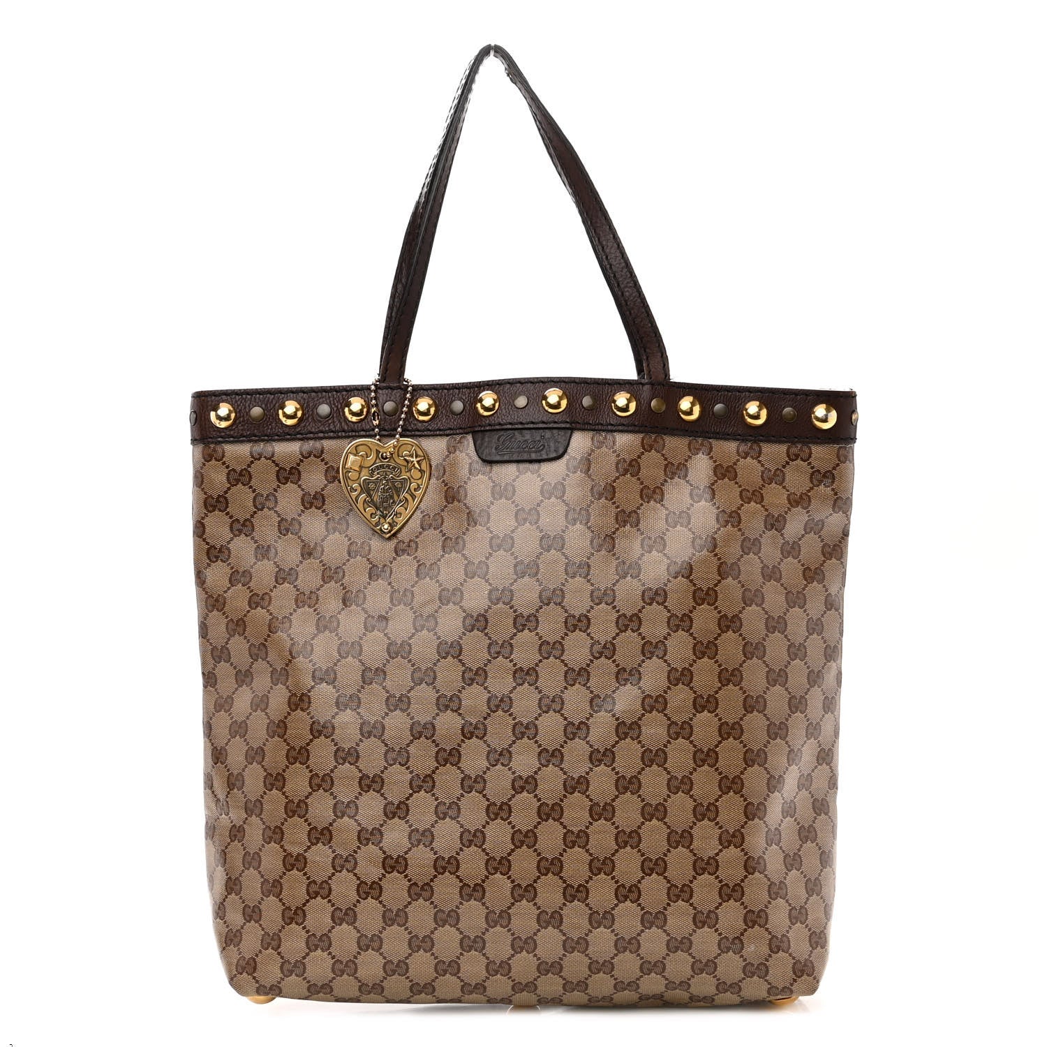 Gucci Crystal Monogram Large Babouska Vertical Shopping Tote Brown 1 of 12