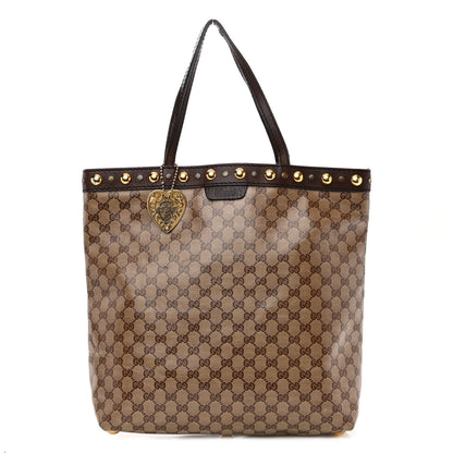 Gucci Crystal Monogram Large Babouska Vertical Shopping Tote Brown 1 of 12