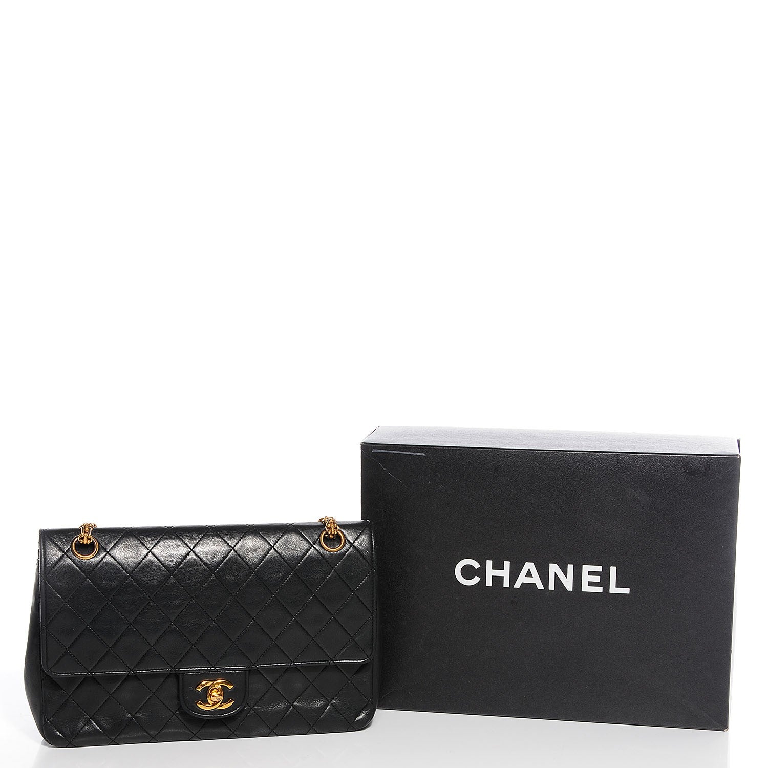 Chanel Lambskin Medium Mademoiselle Chain Double Flap Black 9 of 10