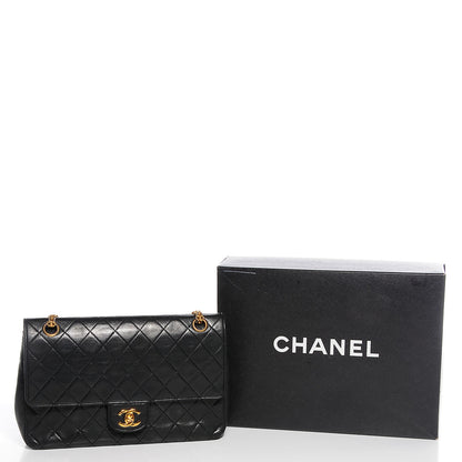 Chanel Lambskin Medium Mademoiselle Chain Double Flap Black 9 of 10