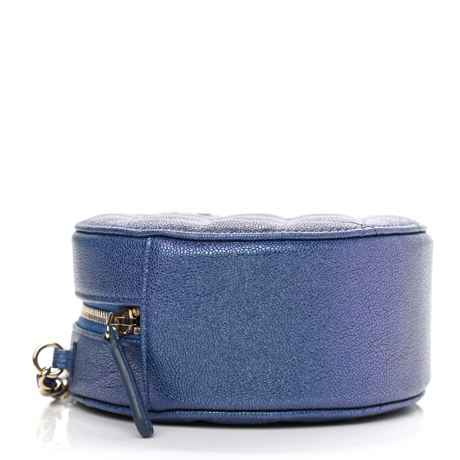 Chanel Iridescent Caviar Quilted Round Clutch With Chain Blue 4 of 11