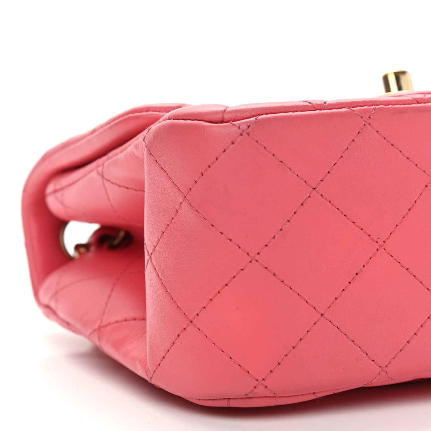 Lambskin Quilted Mini Square Flap Pink