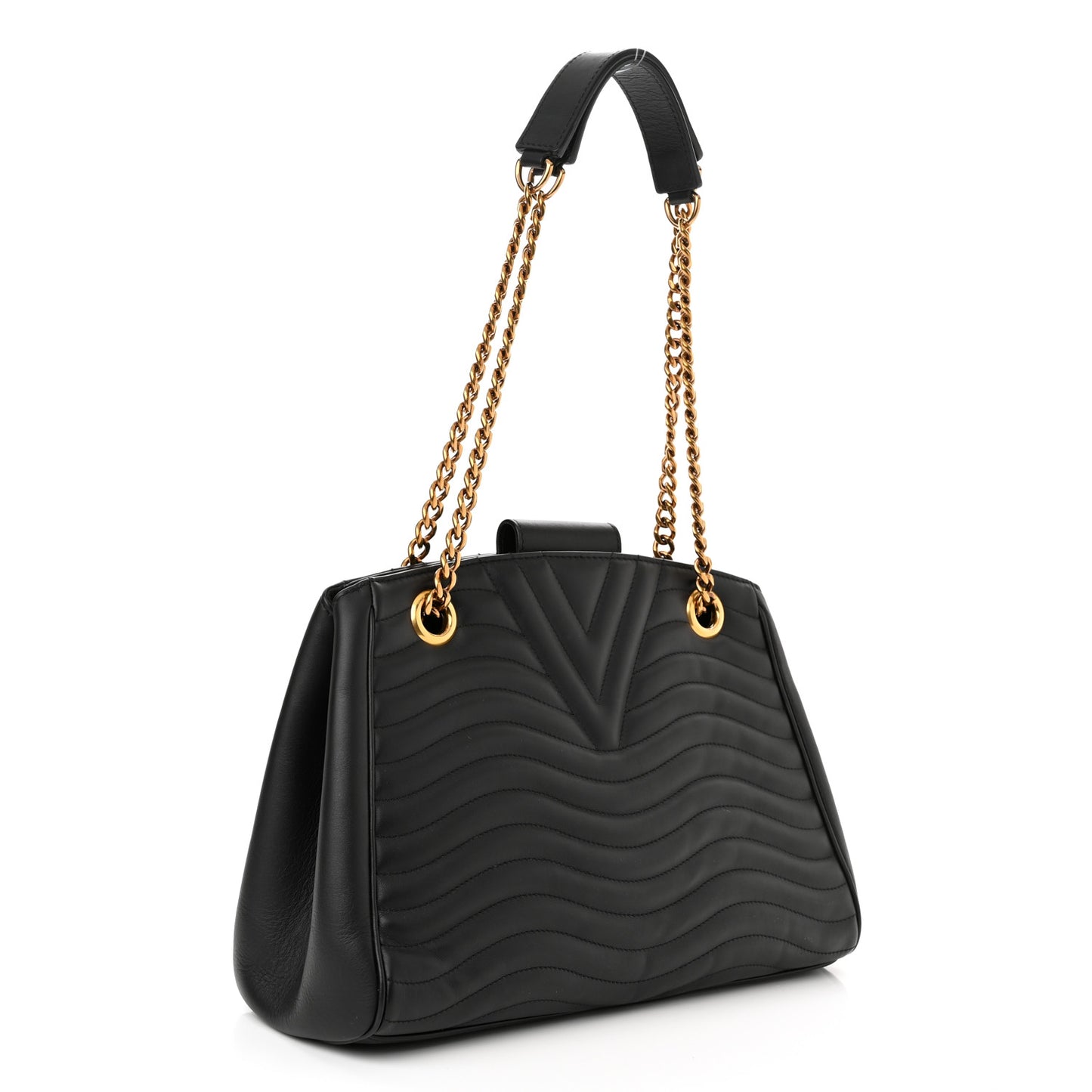 Calfskin New Wave Chain Tote Black