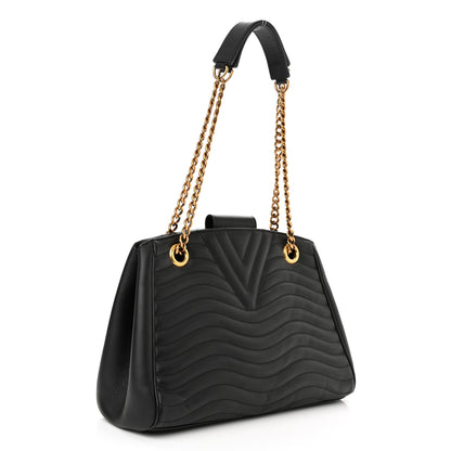 Louis Vuitton Calfskin New Wave Chain Tote Black 3 of 9