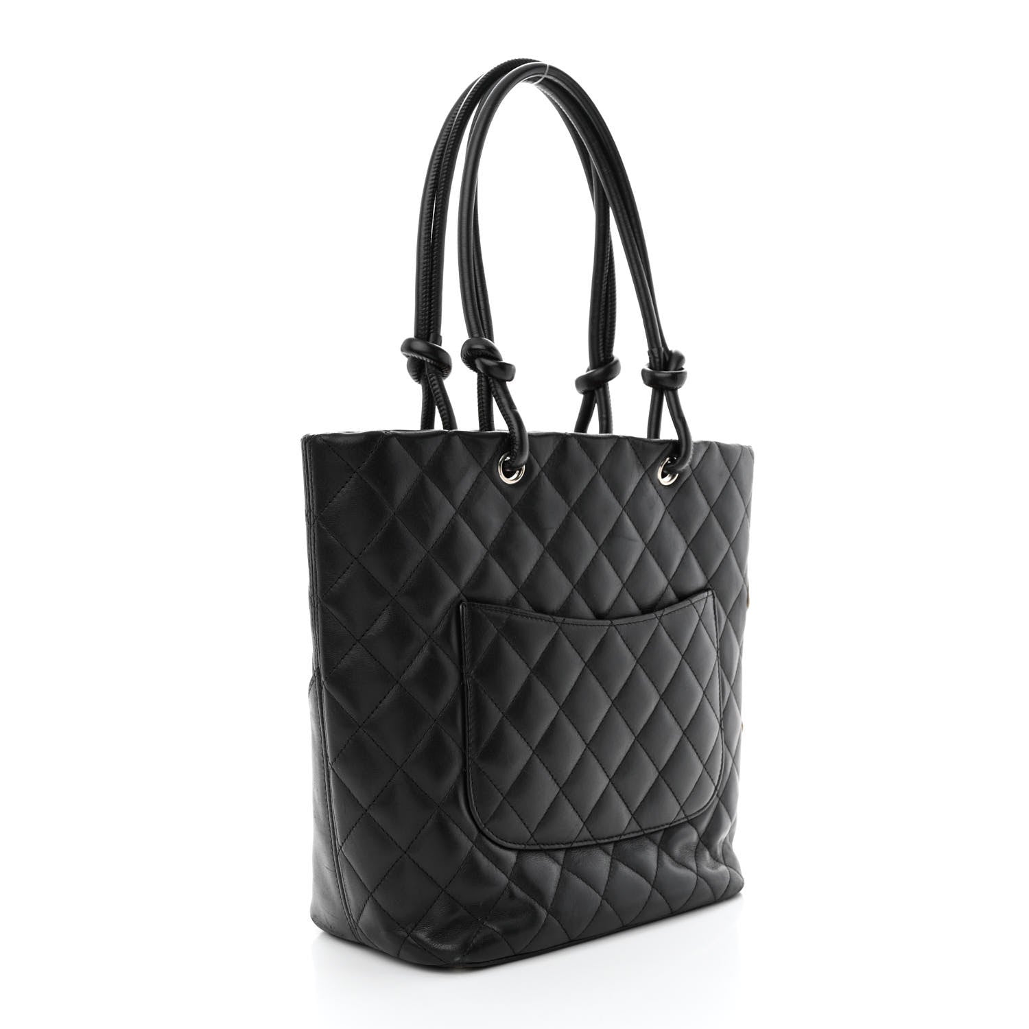 Chanel Calfskin Quilted Medium Cambon Tote Black White 3 of 14
