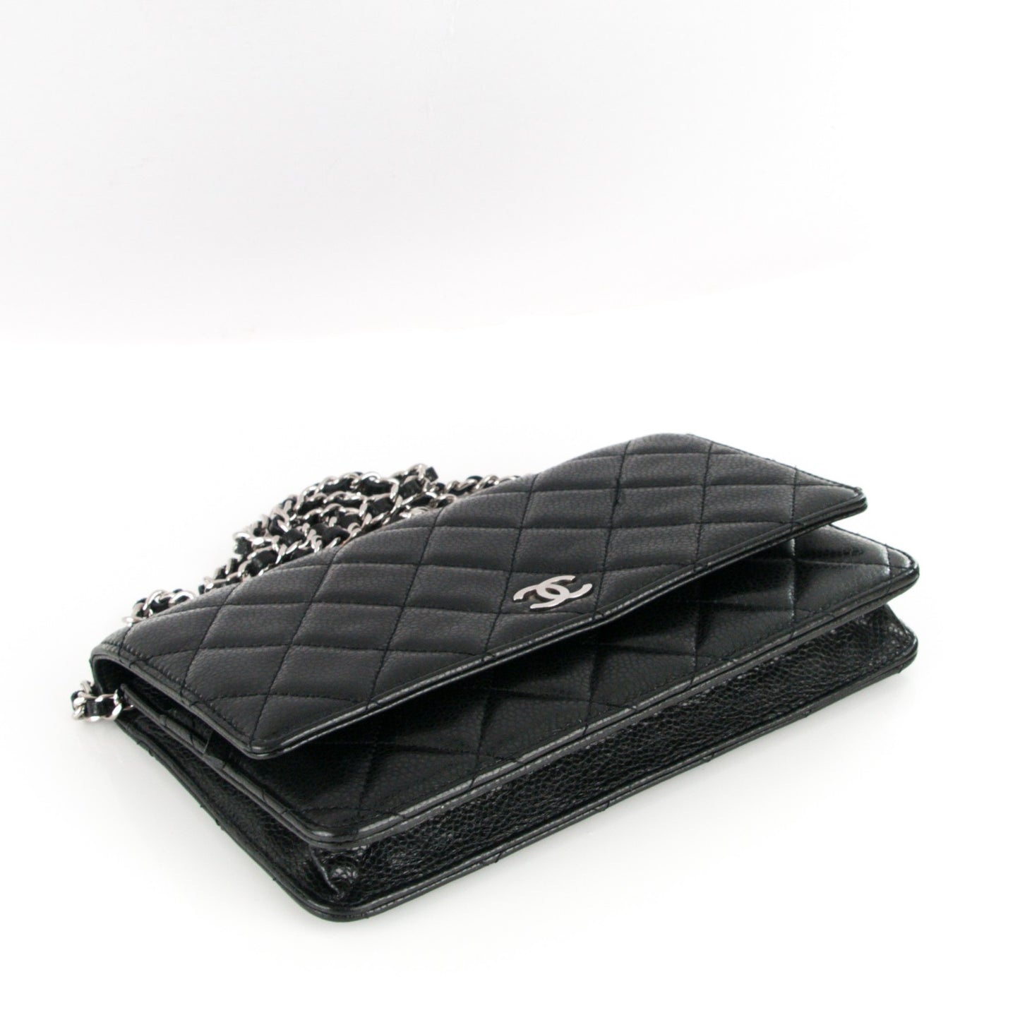 Caviar Quilted Wallet On Chain WOC Black