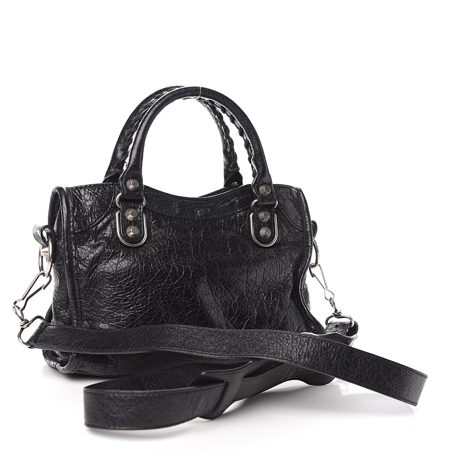 Balenciaga Agneau Silver Metallic Edge Hardware Mini City Black 3 of 16