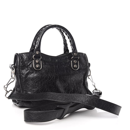 Balenciaga Agneau Silver Metallic Edge Hardware Mini City Black 3 of 16