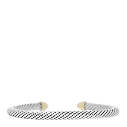 David Yurman Sterling Silver 14K Yellow Gold Pearl 5mm Cable Classics Petite Color Bracelet 2 of 3