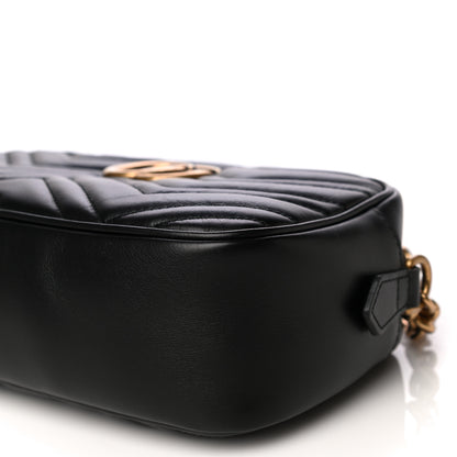 Gucci Calfskin Matelasse Small GG Marmont Chain Shoulder Bag Black 10 of 10