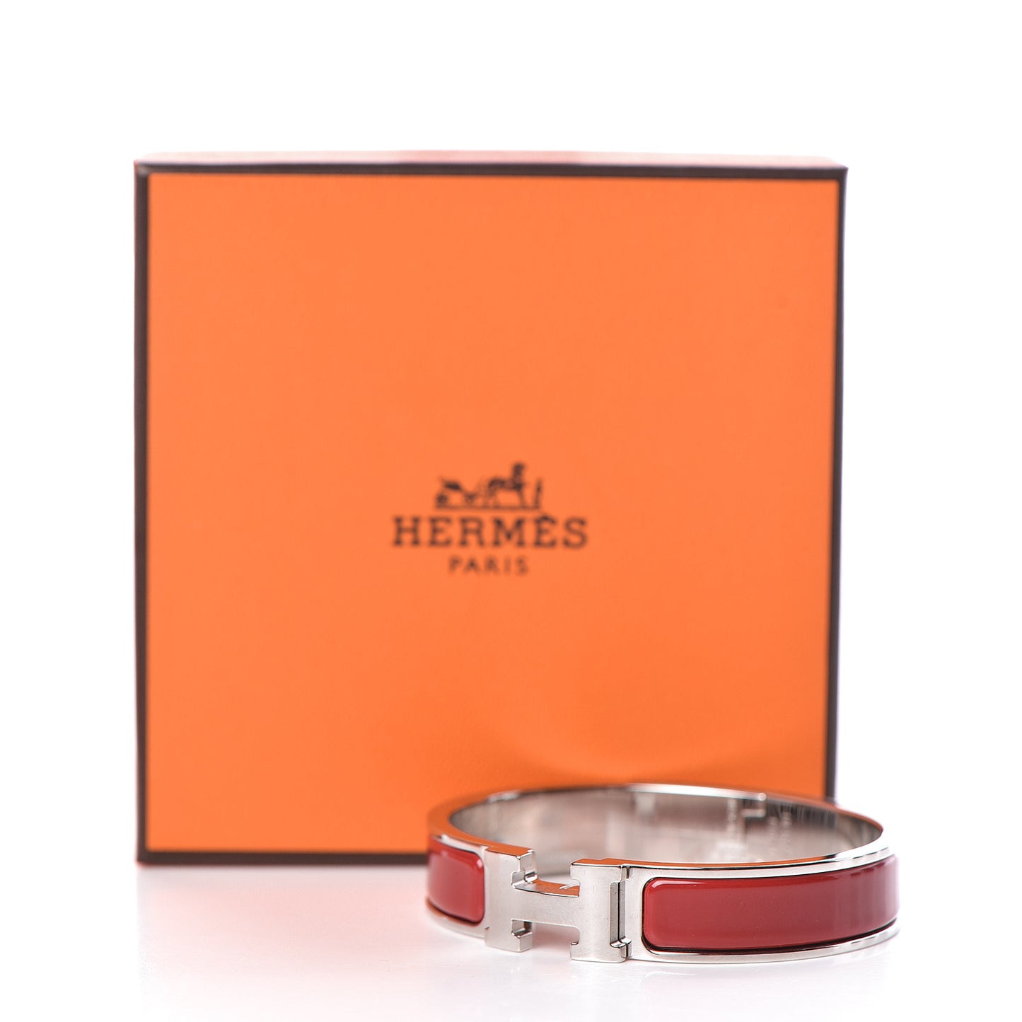Enamel Narrow Clic Clac H Bracelet PM Rouge