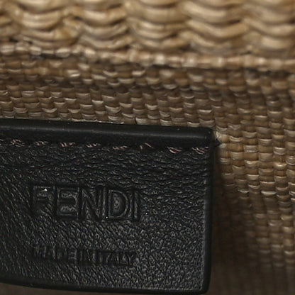 Fendi Paglia Chicco Riso Vitello King Plexiglass Logo Embroidered Mini Sunshine Shopper Alchemy Brandy 6 of 9