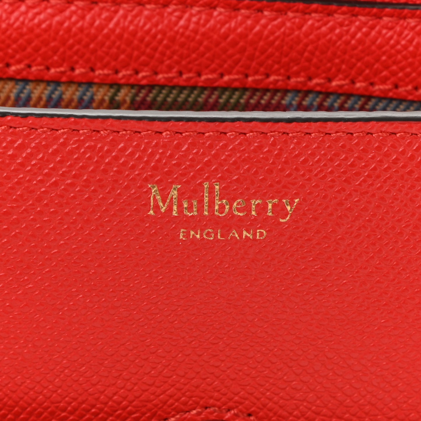 Small Classic Grain Calfskin Belted Bayswater Satchel Lipstick Red