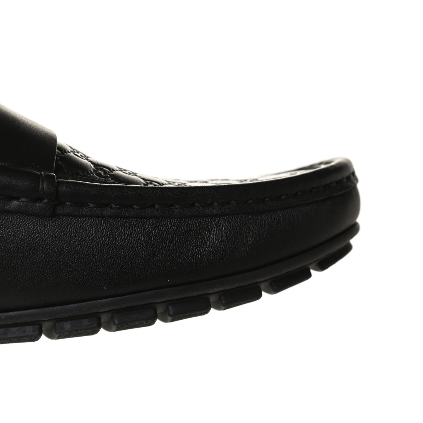 Calfskin Miro Soft Microguccissima Mens Driver Loafer 6.5 Black
