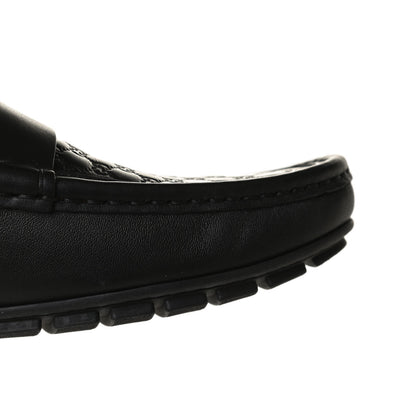 Gucci Calfskin Miro Soft Microguccissima Mens Driver Loafer 6.5 Black 12 of 13