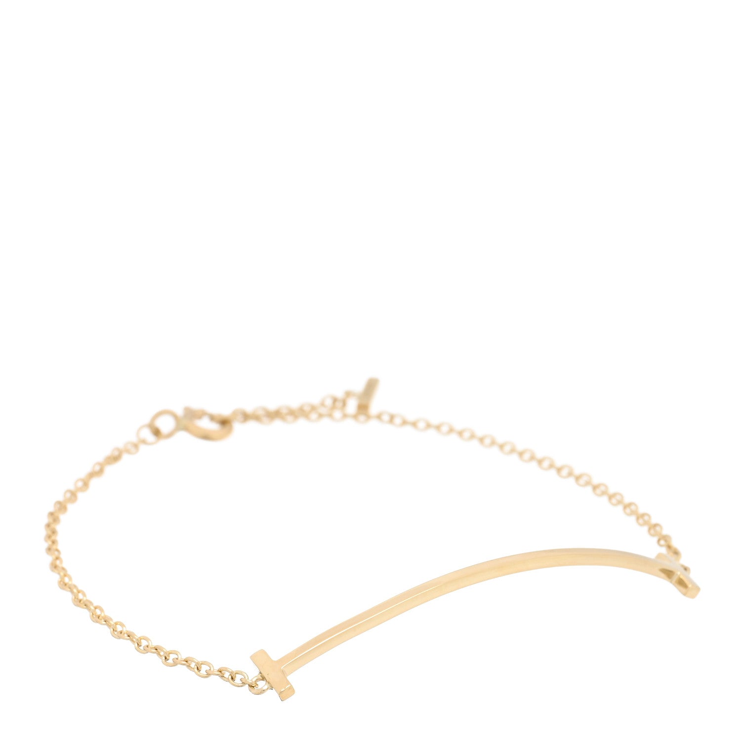 Tiffany 18K Yellow Gold T Smile Bracelet 1 of 3