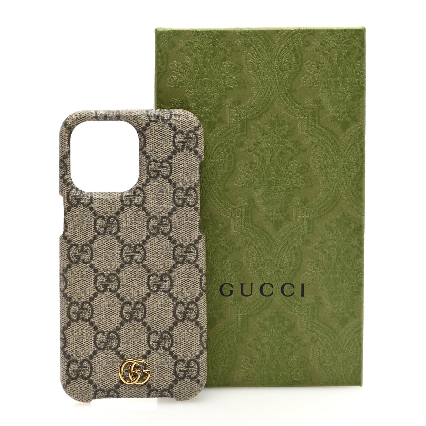 GG Supreme Monogram Ophidia iPhone 15 Pro Max Phone Case Beige Ebony