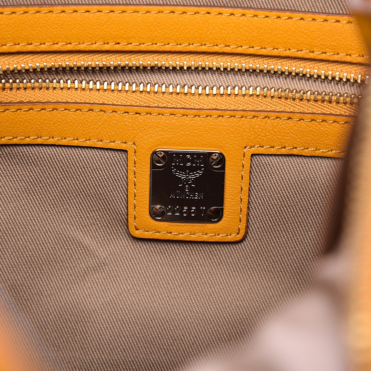 MCM Calfskin Ottomar Monogram Medium Klara Hobo Golden Mango 6 of 10