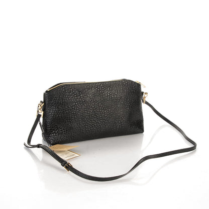 Burberry Signature Grain Calfskin Check Embossed Small Chichester Crossbody Clutch Bag Black 3 of 8