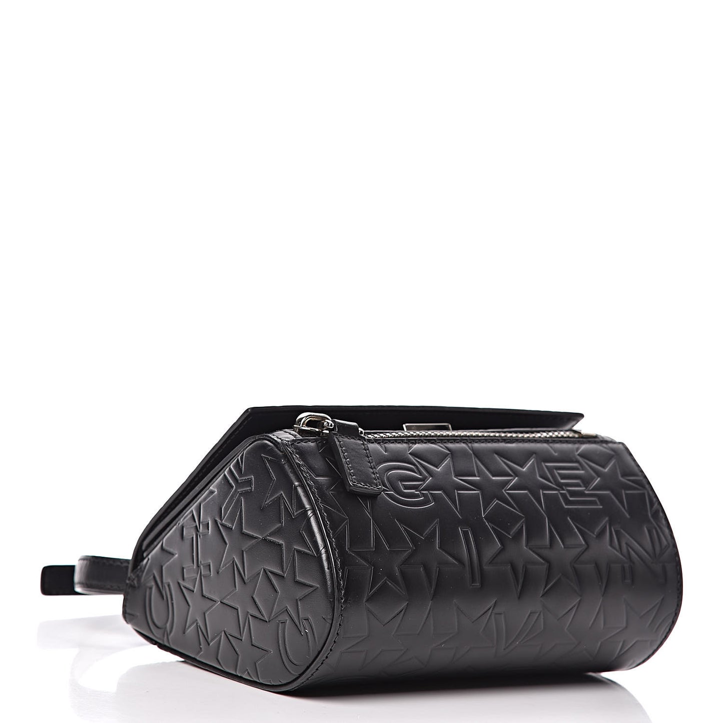 Calfskin Star Embossed Mini Pandora Box Crossbody Bag Black