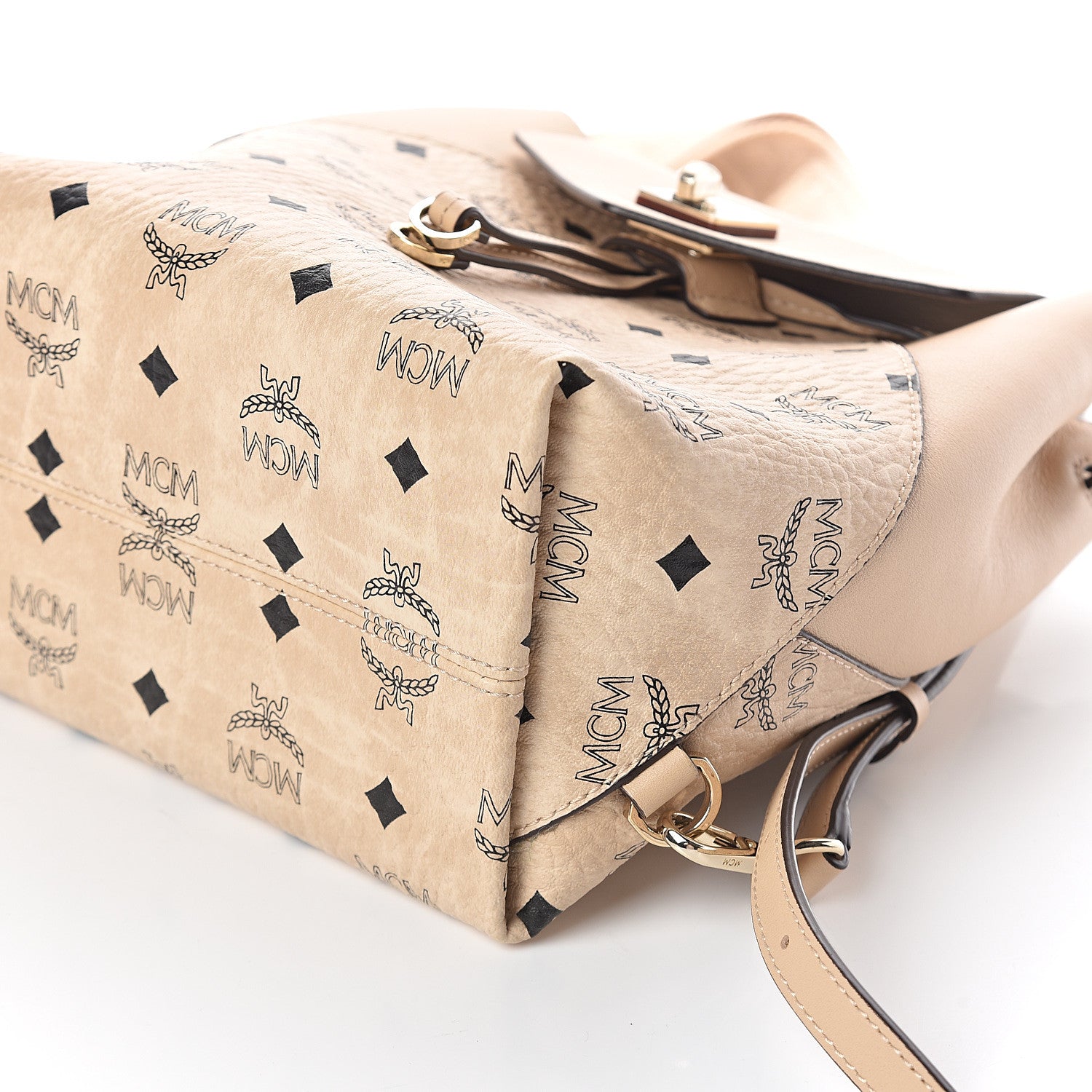 MCM Visetos Small Essential Backpack Beige 8 of 8
