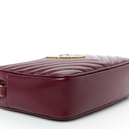 Saint Laurent Calfskin Matelasse Monogram Lou Camera Bag Dark Legion Red 9 of 10