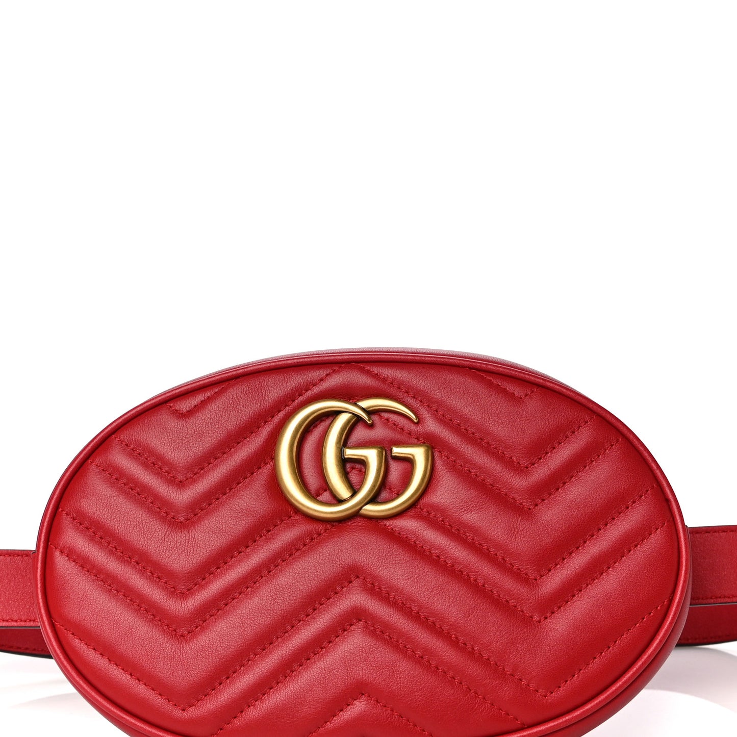 Calfskin Matelasse GG Marmont Belt Bag 85 34 Hibiscus Red