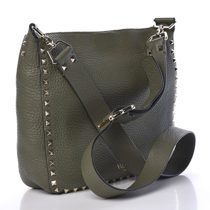 Valentino Garavani Pebbled Calfskin Small Rockstud Flip-Lock Messenger Bag Oasis 3 of 18