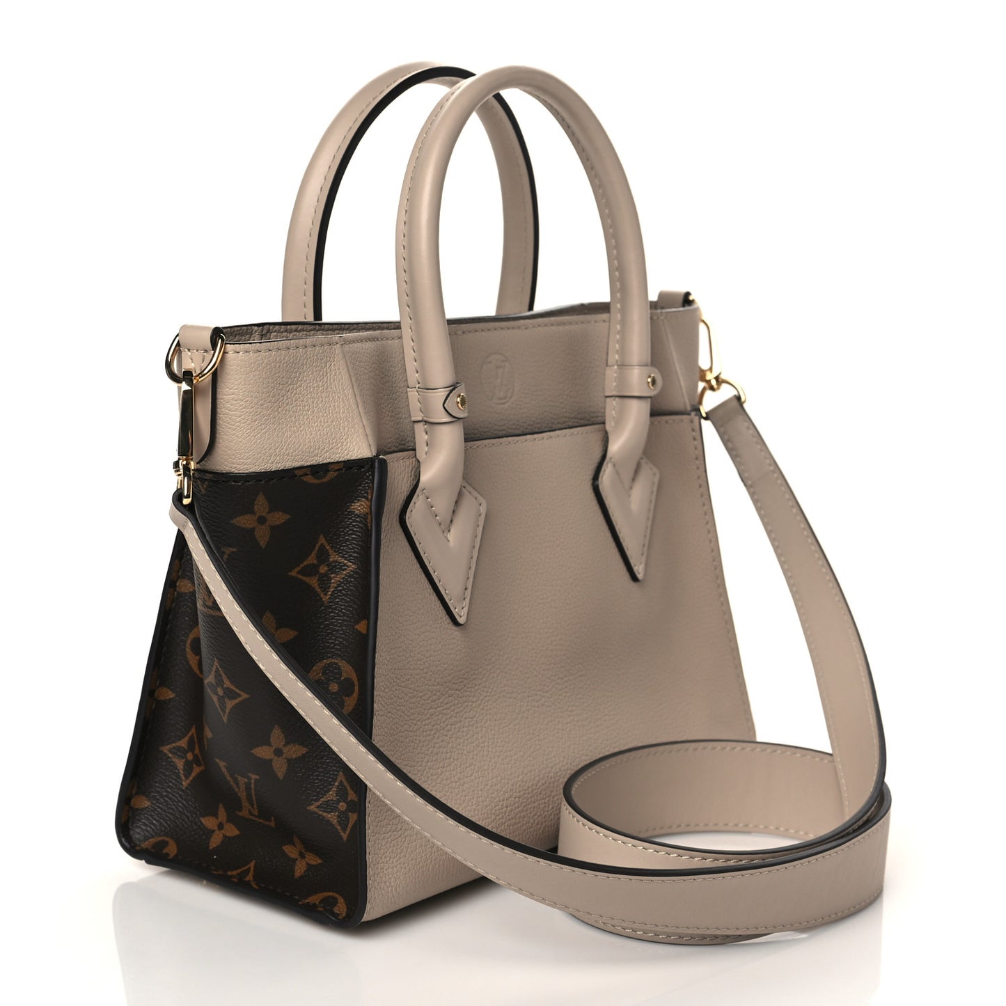 Calfskin Monogram On My Side PM Greige