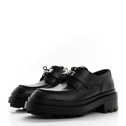 Hermes Glossed Calfskin First Oxford 35.5 Black 3 of 9