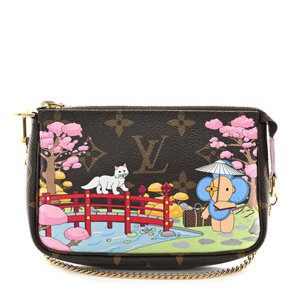 Louis Vuitton Monogram 2021 Christmas Animation Japanese Garden Mini Pochette Accessories Wisteria Pink 1 of 7