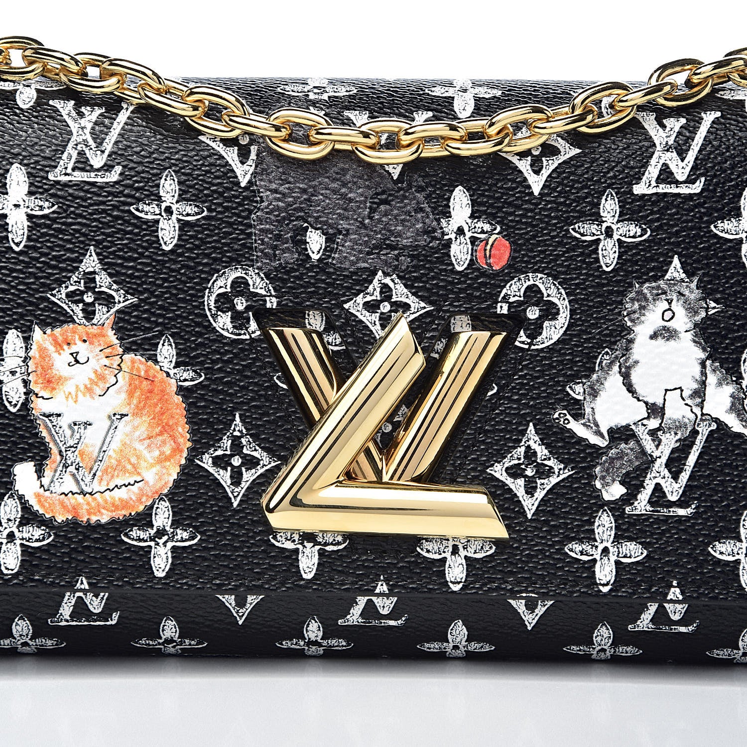 Louis Vuitton Catogram Twist Chain Wallet Black 9 of 9